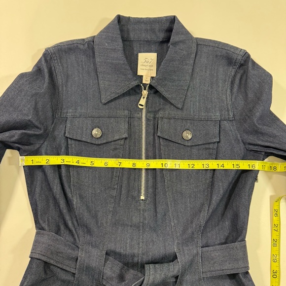 Cinq A Sept Violet Mini Denim Dress Size 4 Long Sleeve - Picture 8 of 9